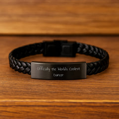 Dancer Gifts for Men from Officially the World's Coolest Dancer, Interlaced Leather Bracelet for Graduation Unique Gifts - Image 2