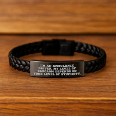 Ambulance Driver Gifts, Funny Quote Interlaced Leather Bracelet for Men, Graduation Unique Gifts from Friends, Ambulance Driver Gifts for Men - Image 2