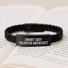 Smart Sexy Talented Architect Gifts from Friends for Graduation Unique Interlaced Leather Bracelet - Image 3