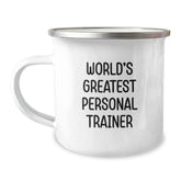 Funny Personal Trainer Gifts, Unique Camping Mug for World's Greatest Personal Trainer, Birthday Unique Gifts from Friends to Personal Trainers - Image 1