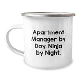 Apartment Manager By Day. Ninja By Night. Christmas Unique Gifts for Men from Family Camping Mug - Image 1