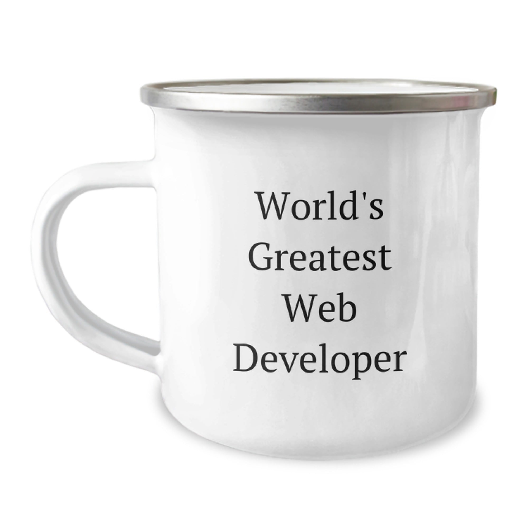 Funny Web Developer Gifts from Friends for Men - 'World's Greatest' Camping Mug, Stainless Steel with Enamel Finish, 12 oz Capacity, Perfect for Christmas Unique Presents - Image 1
