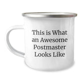 Gifts for Postmaster, Funny Camping Mug, This Is What An Awesome Postmaster Looks Like, Perfect Holiday Gifts from Men to Postmaster - Image 1
