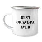 Funny Grandpa Gifts from Family - Best Grandpa Ever Quote, Camping Mug for Him, 12 oz Stainless Steel, Perfect Birthday Unique Gift - Image 1