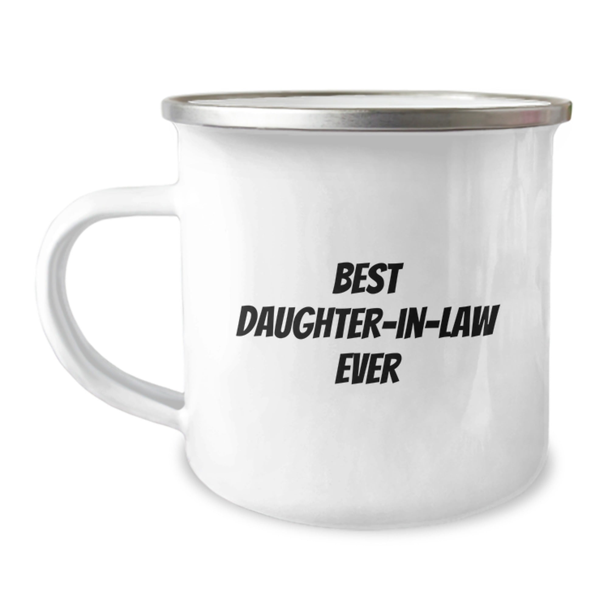 Funny Daughter-in-law Gifts for Birthday, Best Daughter-in-law Ever Camping Mug, Gifts from Family - 12 oz Stainless Steel with Enamel Finish - Image 1