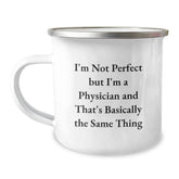 Funny Physician Gifts for Men, 'I'm Not Perfect' Camping Mug, Birthday Unique Gifts from Friends to Coworkers - Image 1