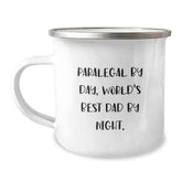 Funny Paralegal Gifts for Him - Birthday Unique Mugs for Paralegal Dads, World's Best Dad, Paralegal By Day, Camping Mug - Image 1