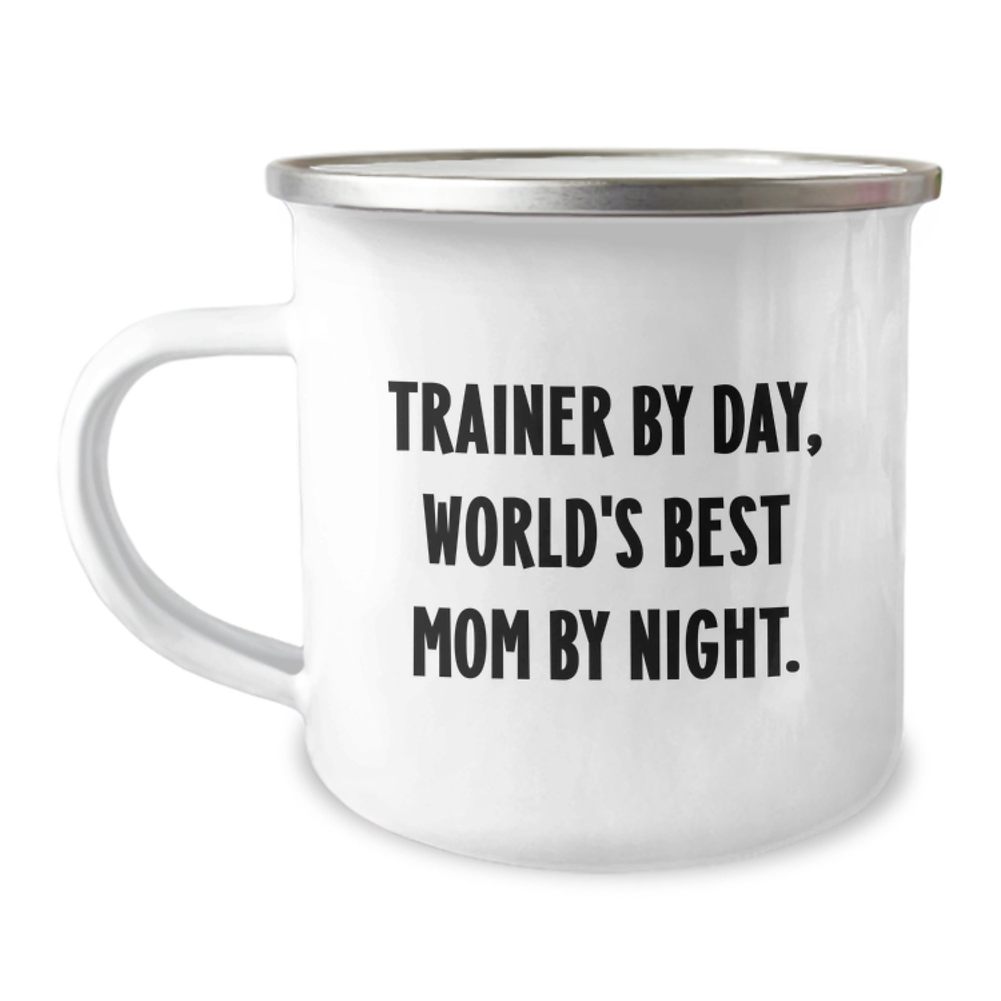 Funny Trainer Gifts by Day Cute Camping Mug for World's Best Mom by Night - Unique Christmas Memorable Presents for Trainer - Image 1