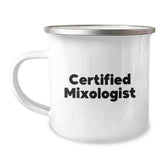 Mixologist Gifts from Friends, Funny Quote Camping Mug, Birthday Unique Gifts for Him/Her, 12 oz Stainless Steel with Enamel Finish - Image 1
