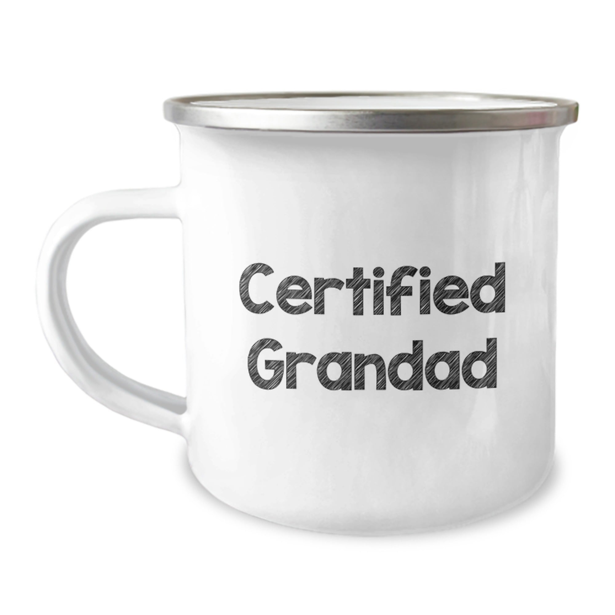Funny Grandad Camping Mug Gifts from Men to Grandad for Graduation, Certified Grandad Quote, 12 oz Stainless Steel with Enamel Finish - Image 1