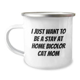 Funny Bicolor Cat Mom Gifts from Family for Christmas Unique Camping Mug - Image 1