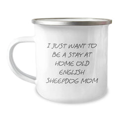 Funny Old English SheepDog Mama Camping Mug Gifts from Friends and Family for Birthday Unique - Image 1