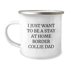 Funny Border Collie Dog Gifts from Men to Stay At Home Dads, I Just Want To Be a, Unique Graduation Mugs for Him - Image 1