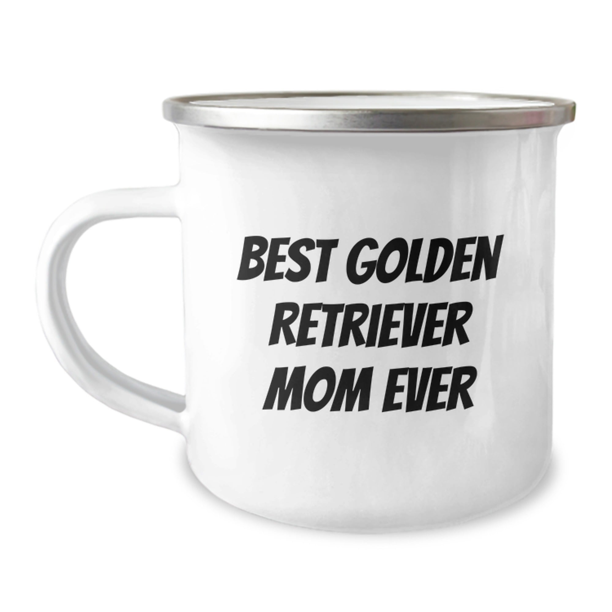 Gifts from Family for Golden Retriever Dog Lover's Birthday Unique Camping Mug, Funny Golden Retriever Mom Ever Quote, 12 Oz Stainless Steel - Image 1