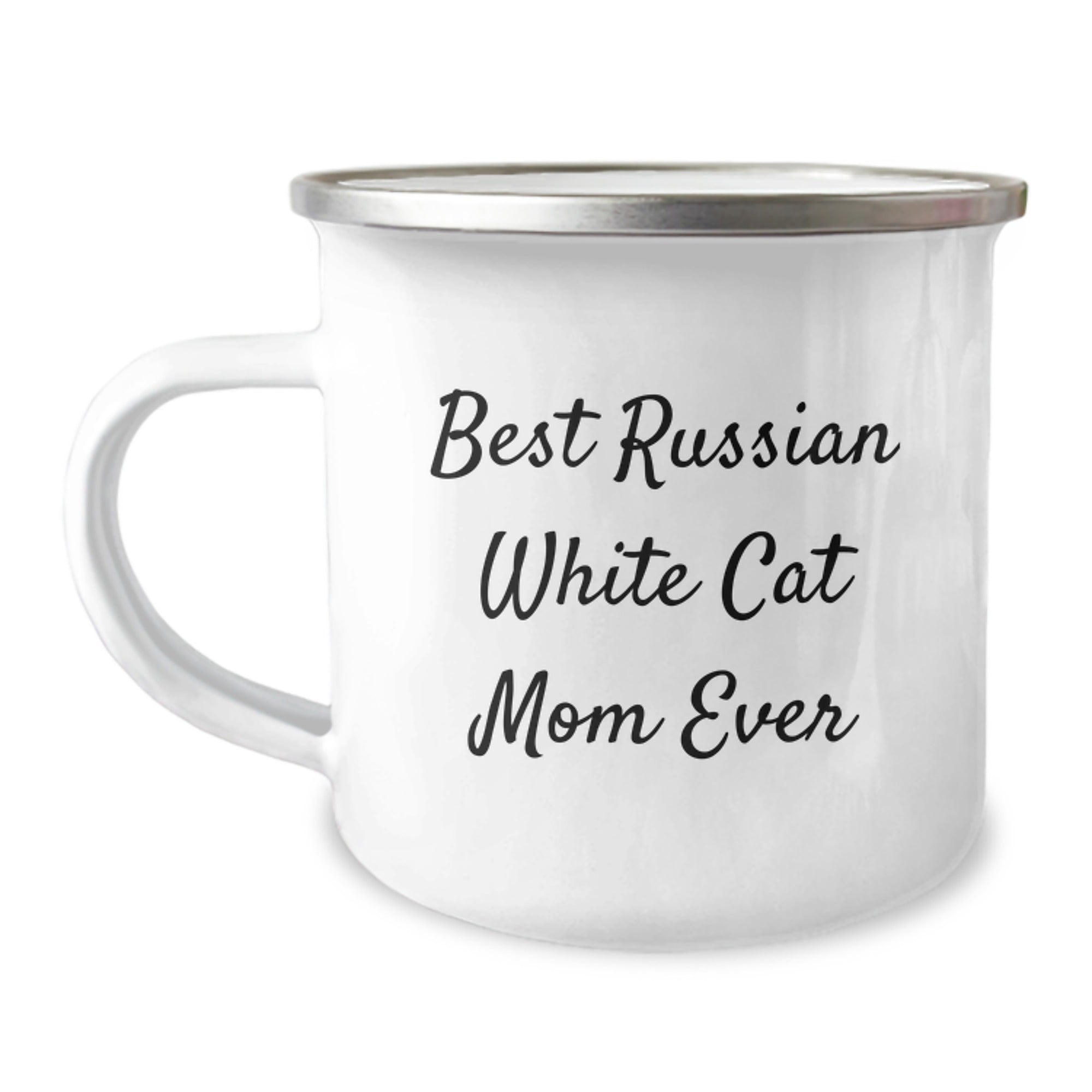 Russian White Cat Gifts from Family for Best Mom Ever, Funny Camping Mug for Graduation - Image 1