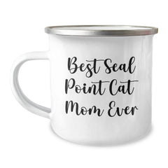 Funny Seal Point Cat Mom Gifts from Friends to Seal Point Cat Lovers, Camping Mug for Graduation - Image 1