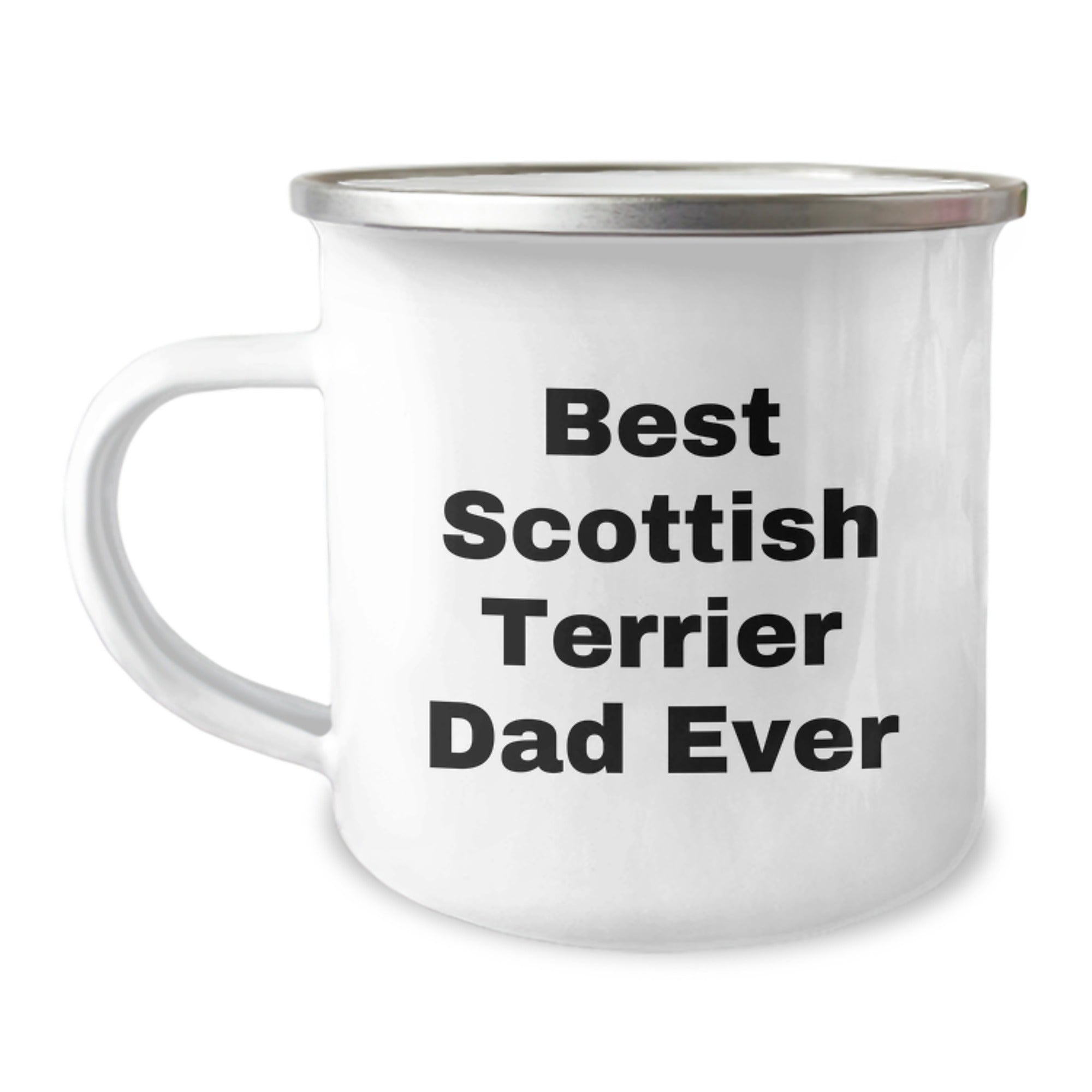 Funny Scottish Terrier Dog Gifts for Men from Best Scottish Terrier Dad Ever, 12 oz Camping Mug, Birthday Unique Gifts - Image 1