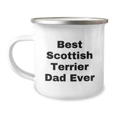 Funny Scottish Terrier Dog Gifts for Men from Best Scottish Terrier Dad Ever, 12 oz Camping Mug, Birthday Unique Gifts - Image 1