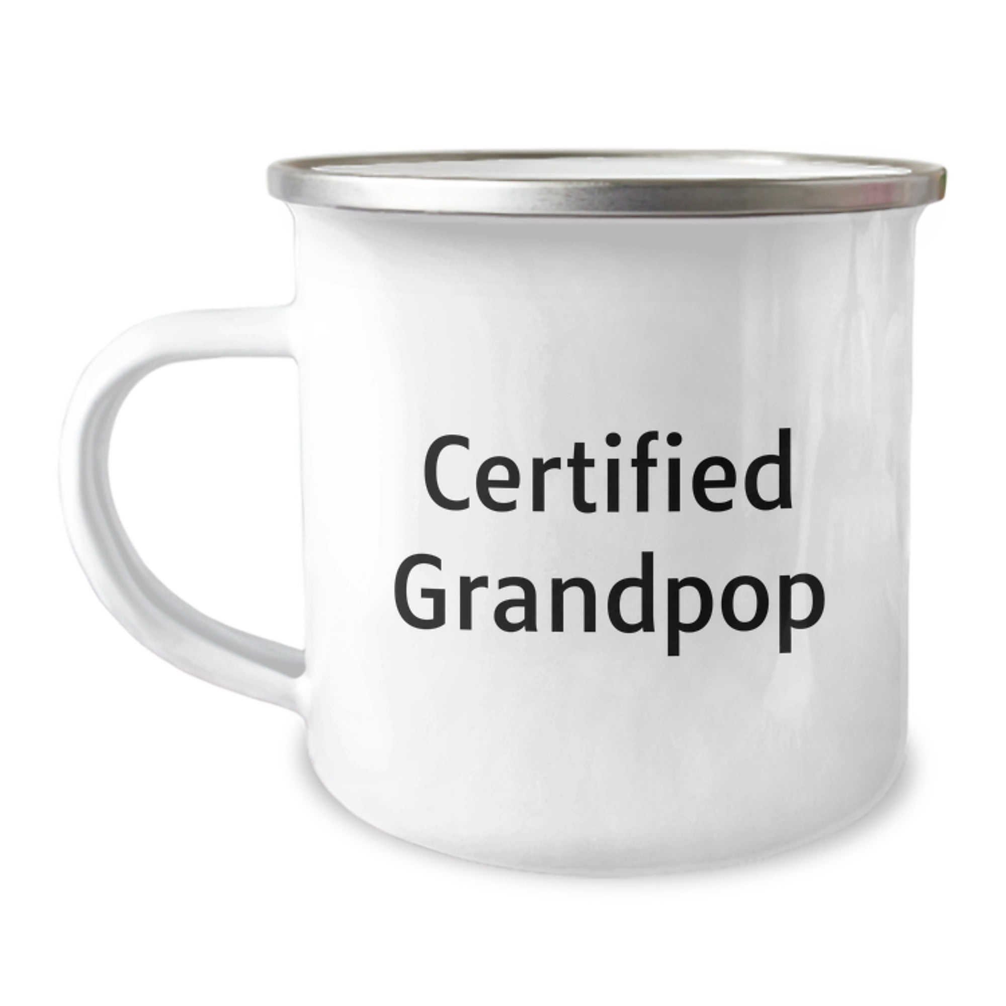 Funny Grandpop Gifts from Men to Grandpop for Camping Graduation Mug, 'Certified Grandpop' Quote, 12 oz Stainless Steel with Enamel Finish, Perfect for Family and Friends - Image 1