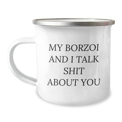 Borzoi Dog Lovers Gifts from Friends and Family - Funny Quote Camping Mug for Birthday - Image 1