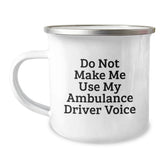 Ambulance Driver Gifts from Men, Funny Valentine's Unique Gifts for Ambulance Driver, Enamel Camping Mug - Image 1