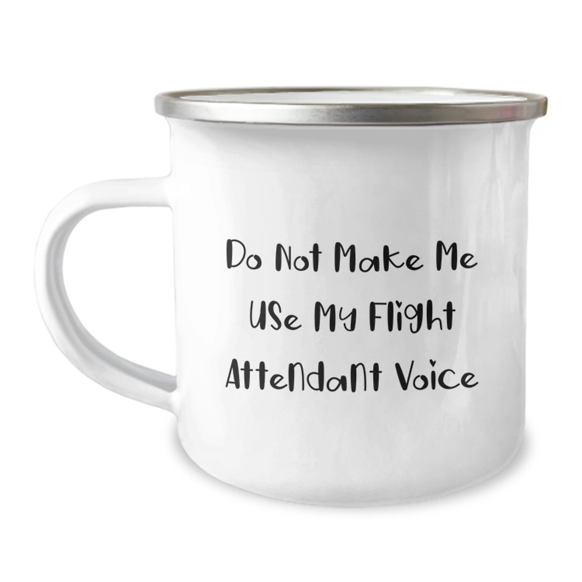 Funny Flight Attendant Gifts for Men Christmas Unique Gift Ideas from Coworkers, Flight Attendant Camping Mug with Humorous 'Do Not Make Me Use My Flight Attendant Voice' Quote - Image 1
