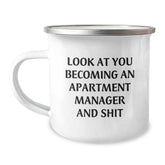 Funny Apartment Manager Gifts for Him, Unique Christmas Unique Gifts from Friends to Apartment Manager, Funny Camping Mug for Apartment Manager - Image 1