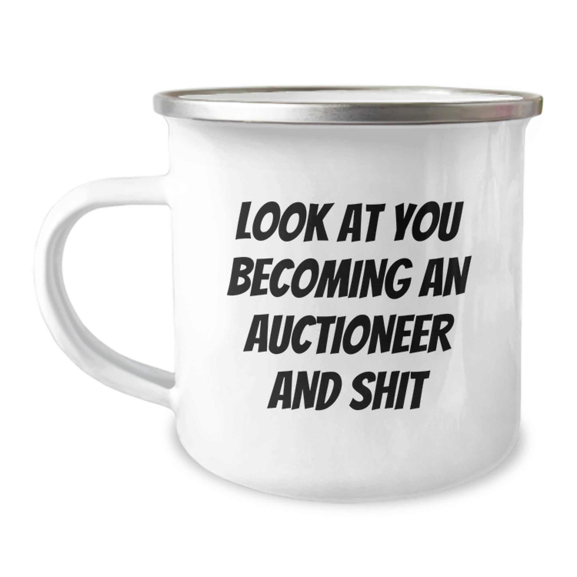 Become an Auctioneer Funny Camping Mug Gifts from Friends to Men and Women on Christmas Unique Occasions - Image 1