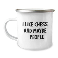 Funny Chess Camping Mug Gifts from Friends for Chess Lovers on Christmas Morning - Image 1