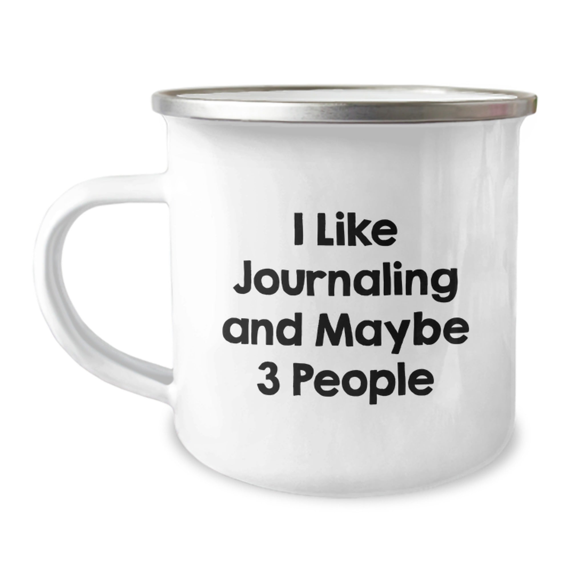 Funny Journaling Gifts for Friends Birthday Unique Camping Mugs, Gifts from Men to Women, Quote - 'I Like Journaling And Maybe 3 People' - Image 1