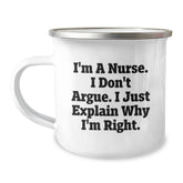 Funny Nurse Gifts for Men and Women, Camping Mug with Inspirational Quote, Gifts from Friends, Family and Coworkers - Image 1