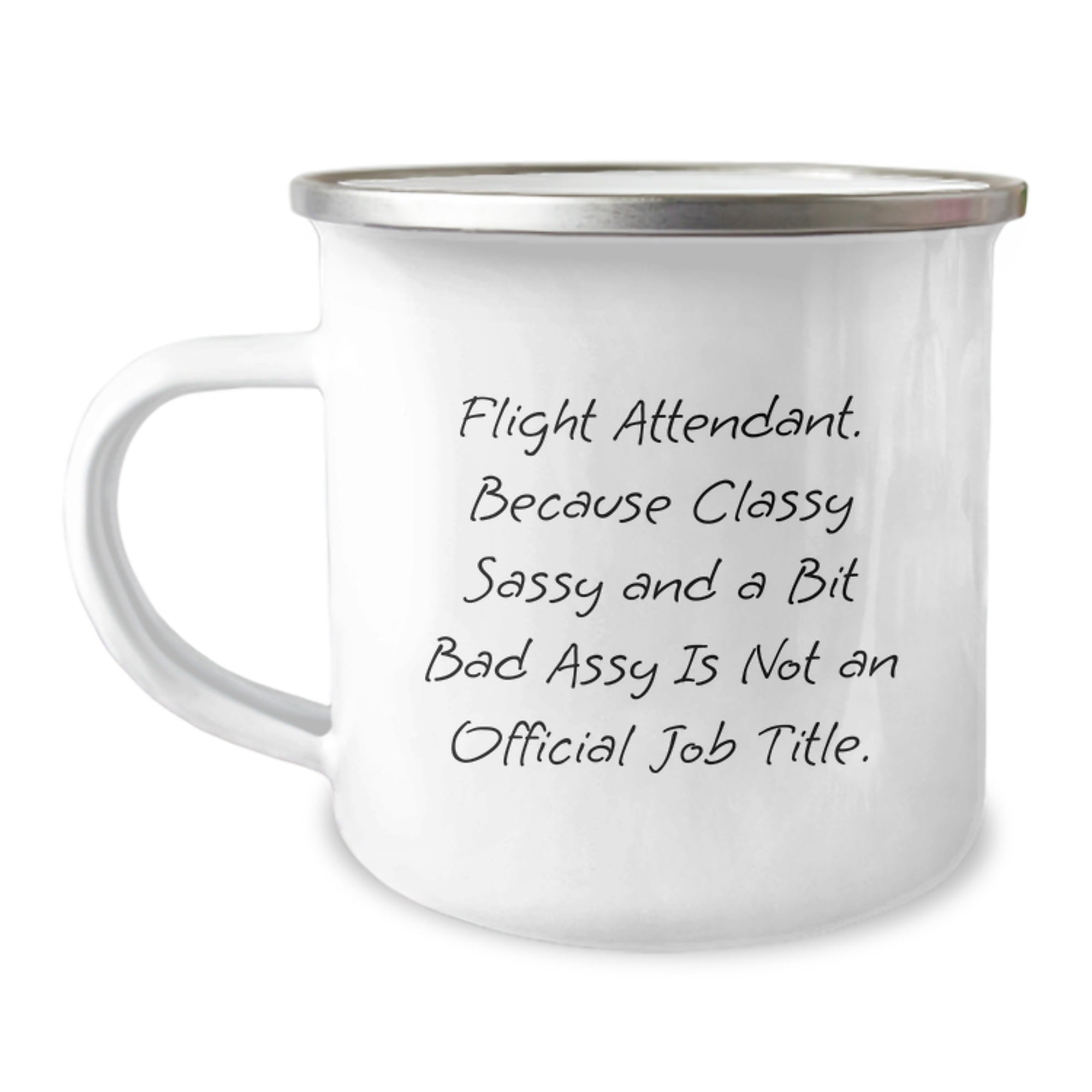 Flight Attendant Gifts from Friends, Camping Mug with Funny Quote, Unique Christmas Unique Gifts for Flight Attendant - Image 1