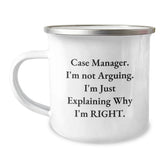 Funny Case Manager Gifts for Men - Camping Mug - 'I'm Not Arguing, I'm Just Explaining Why I'm Right. - Christmas Unique Gifts from Coworkers to Family Members' - Image 1