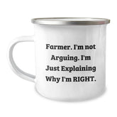 Farmer Funny Mugs Gifts from Friends for Christmas Unique Farmer Mugs - 'I'm Not Arguing, I'm Just Explaining Why I'm Right' Funny Camping Mug - Image 1