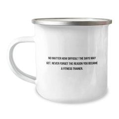 Funny Inspirational Fitness Trainer Camping Mug Gift for Friends from Men - Image 1