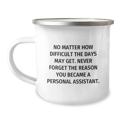 Gifts from Family for Personal Assistant Christmas Camping Mug - Never Forget The Reason You Became A Personal Assistant - Inspirational Personal Assistant Gifts - Image 1