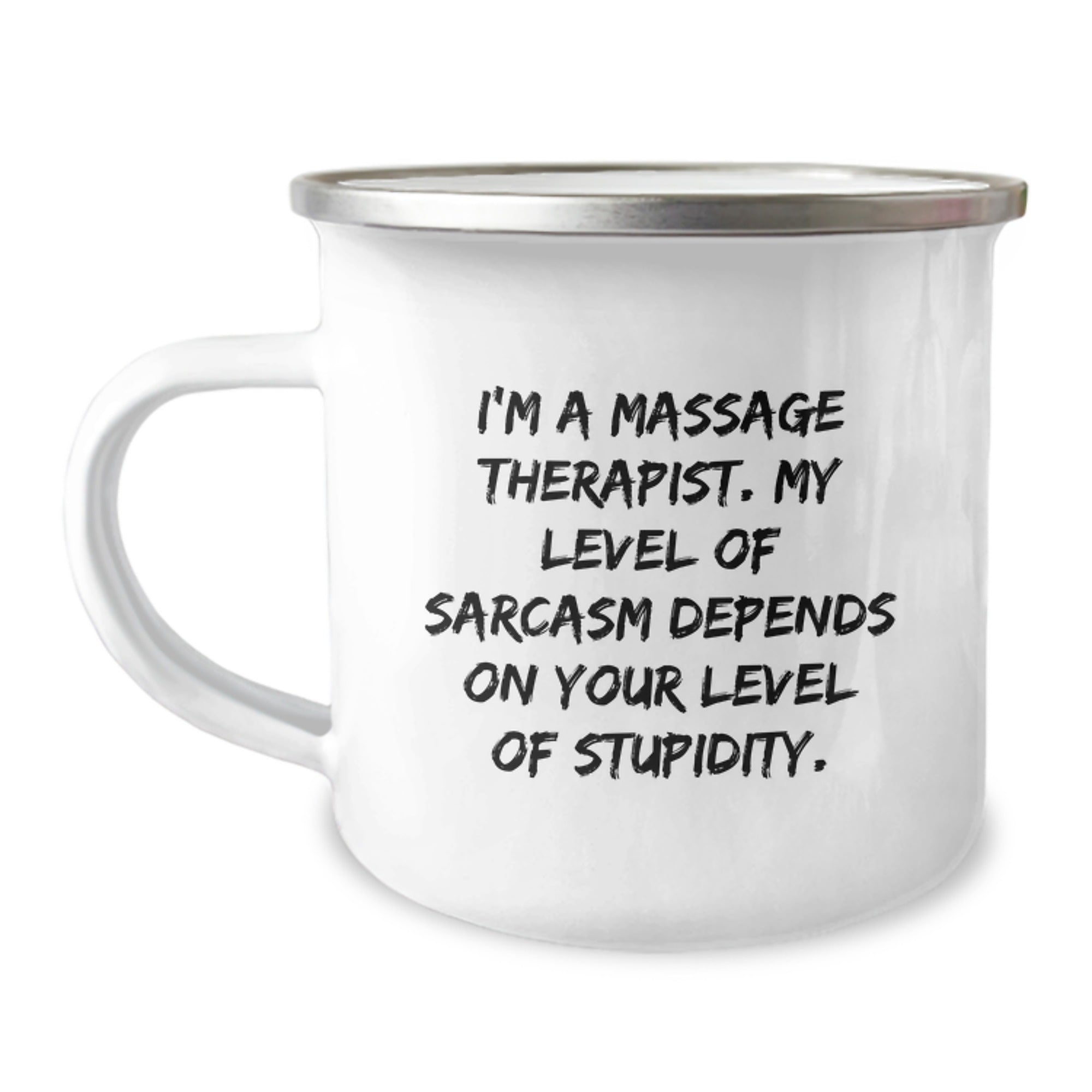 Funny Massage Therapist Gifts from Friends for Christmas - Sarcasm Humor Camping Mug - Image 1