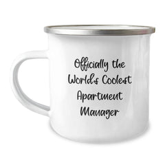 Funny Gifts for Apartment Manager - 'Officially The Worlds Coolest' Camping Mug, Perfect for a Unique Christmas Unique Gift Idea, Funny Office Mugs for Men, Women, or Coworkers - Image 1
