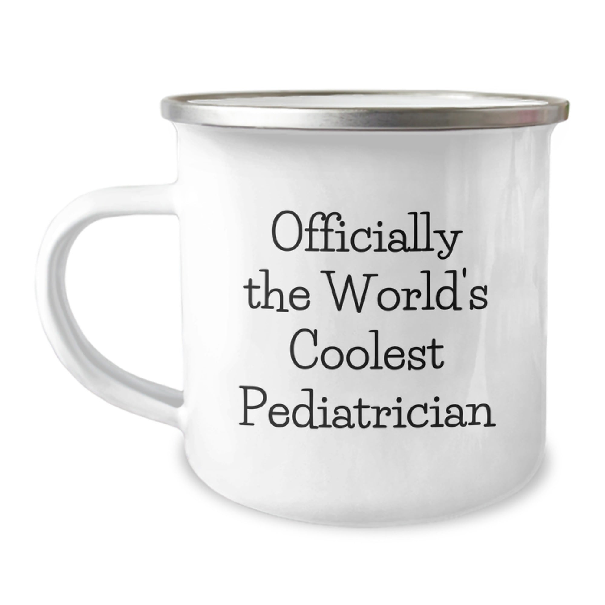 Funny Pediatrician Gifts, 'Officially The World's Coolest Pediatrician' Camping Mug, Birthday Presents for Pediatrician Friends, Gifts from Family, 12 oz Stainless Steel with Enamel Finish - Image 1