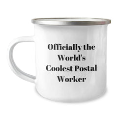 Funny Postal Worker Gifts, Officially The World's Coolest Postal Worker Mugs, Camping Mug for Postal Worker Lover, Christmas Unique Gifts from Friends to Men - Image 1