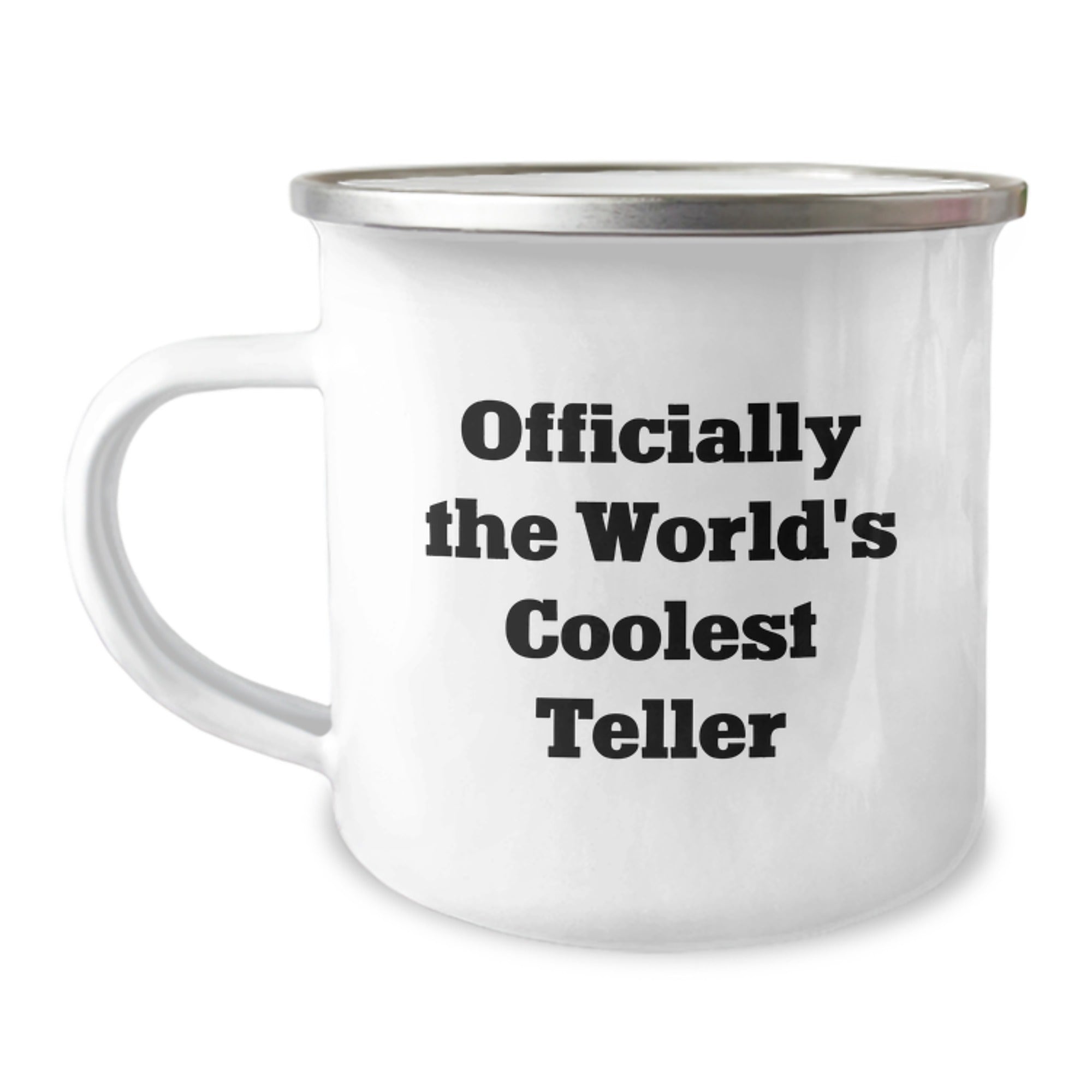 Funny Teller Gifts from Friends for Graduation, Camping Mug with Quote 'Officially The World's Coolest Teller', Unique and Humorous Teller Mugs for Men - Image 1