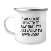 Funny Court Reporter Gifts from Friends, Unique Camping Mug for Court Reporters, Christmas Unique Gifts - Image 1