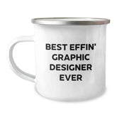 Graphic Designer Gifts from Friends to Coworkers - Funny Best Effin' Graphic Designer Ever Christmas Mugs for Graphic Designers - Image 1