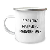 Marketing Manager Gifts - Best Effin' Marketing Manager Ever Camping Mug for Graduation - Image 1