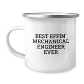 Funny Mechanical Engineer Gifts for Him or Her, Best Effin' Mechanical Engineer Ever Quote, Stainless Steel Camping Mug for Graduation - Image 1