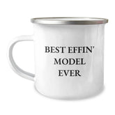 Funny Model Gifts from Friends and Family - Best Effin' Model Ever Camping Mug for Graduation, Unique and Humorous Present for Model Enthusiasts - Image 1
