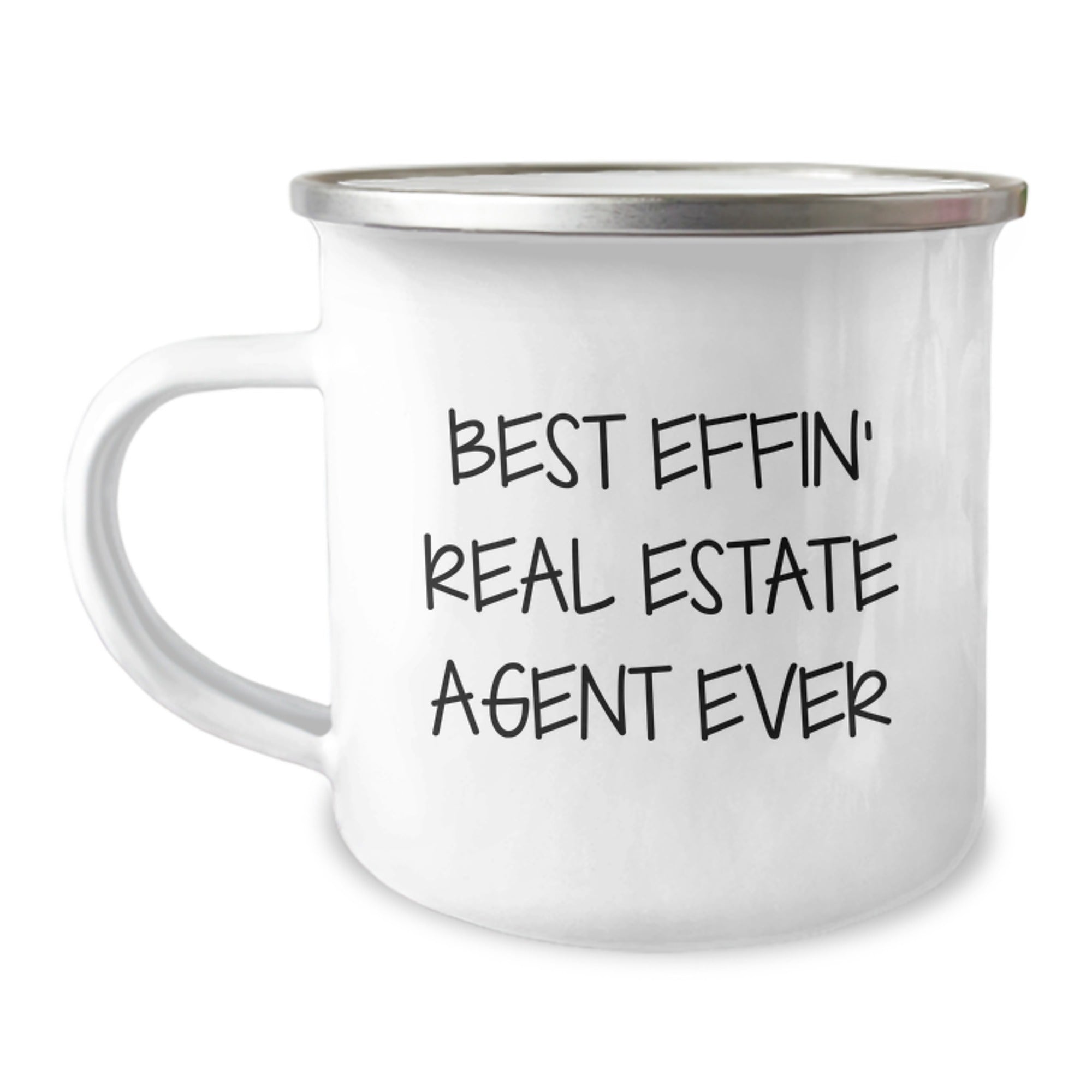Funny Real Estate Agent Gifts from Friends to Best Effin' Real Estate Agent Ever, Camping Mug for Graduation - Image 1