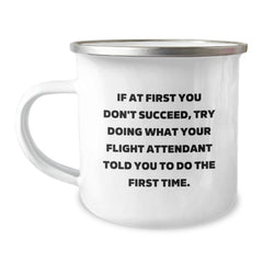 Funny Flight Attendant Gifts for Men, Flight Attendant Camping Mug, Christmas Unique Gifts from Friends, Family, Men, Women - Image 1
