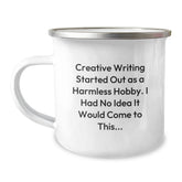 Creative Writing Camping Mug, Funny Quote, Gifts for Creative Writing Enthusiasts, Friends, Family, from Men, Women, or Coworkers, Christmas Unique Gifts - Image 1