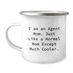 Funny Agent Gifts, Camping Mugs for Agent Moms, I Am An Agent Mom Mugs for Christmas Unique Gifts from Family to Agent Dad or Friends - Image 1